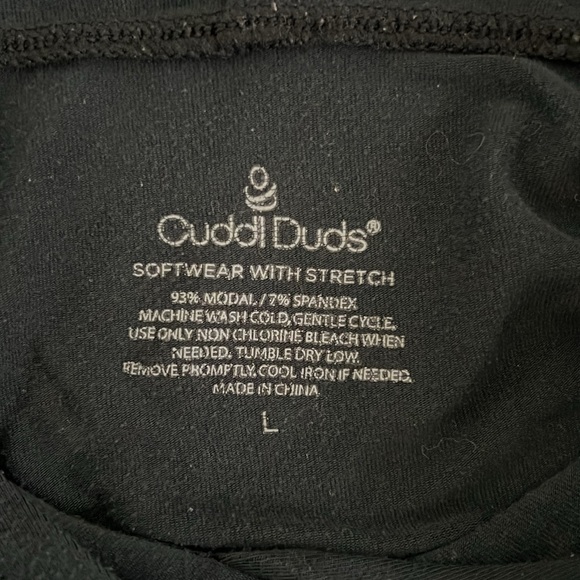 Cuddl Duds Women’s Software Stretchy Hooded Black Shirt Size Large - Picture 4 of 5